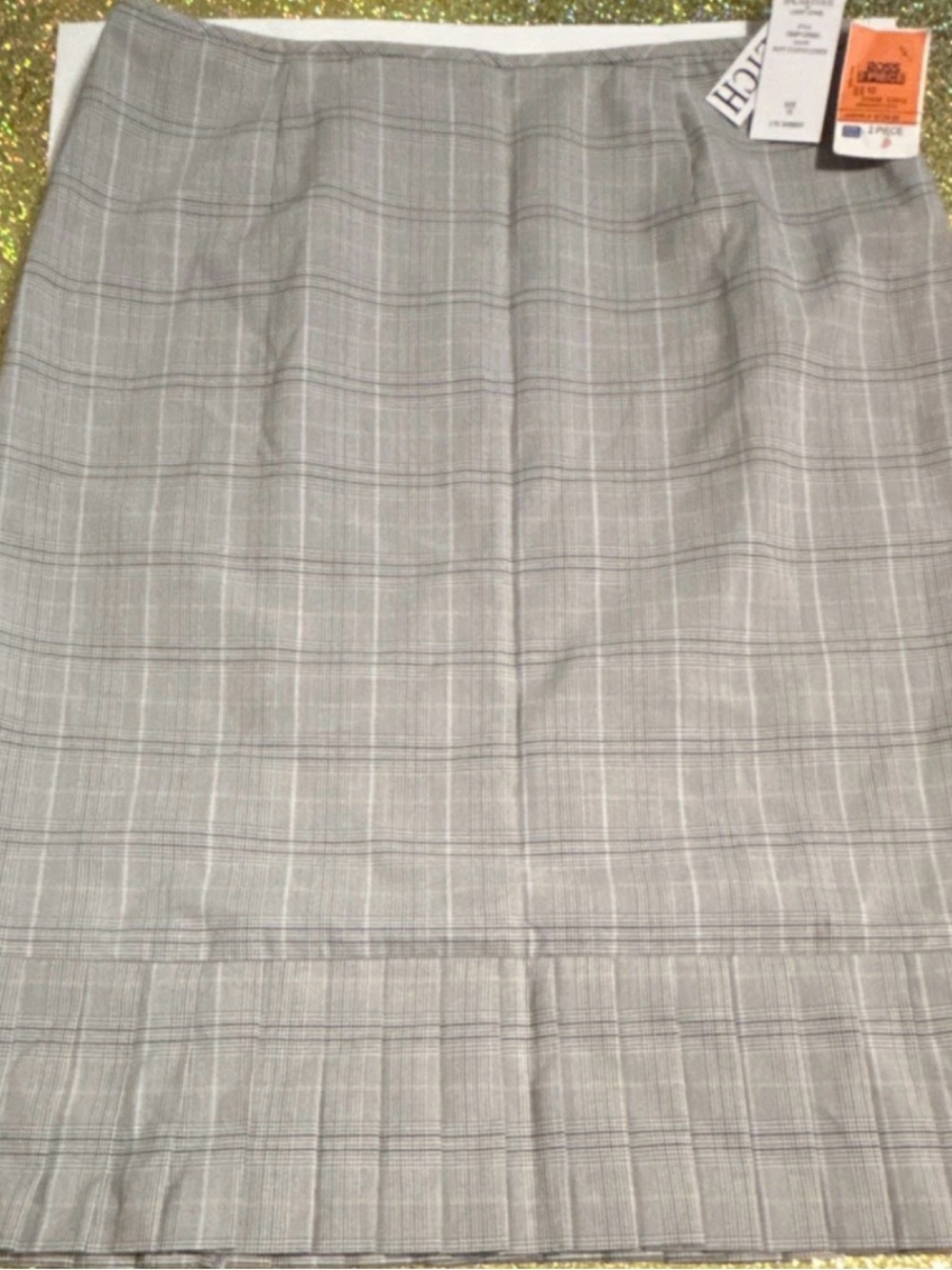 Gray Plaid Pencil Skirt